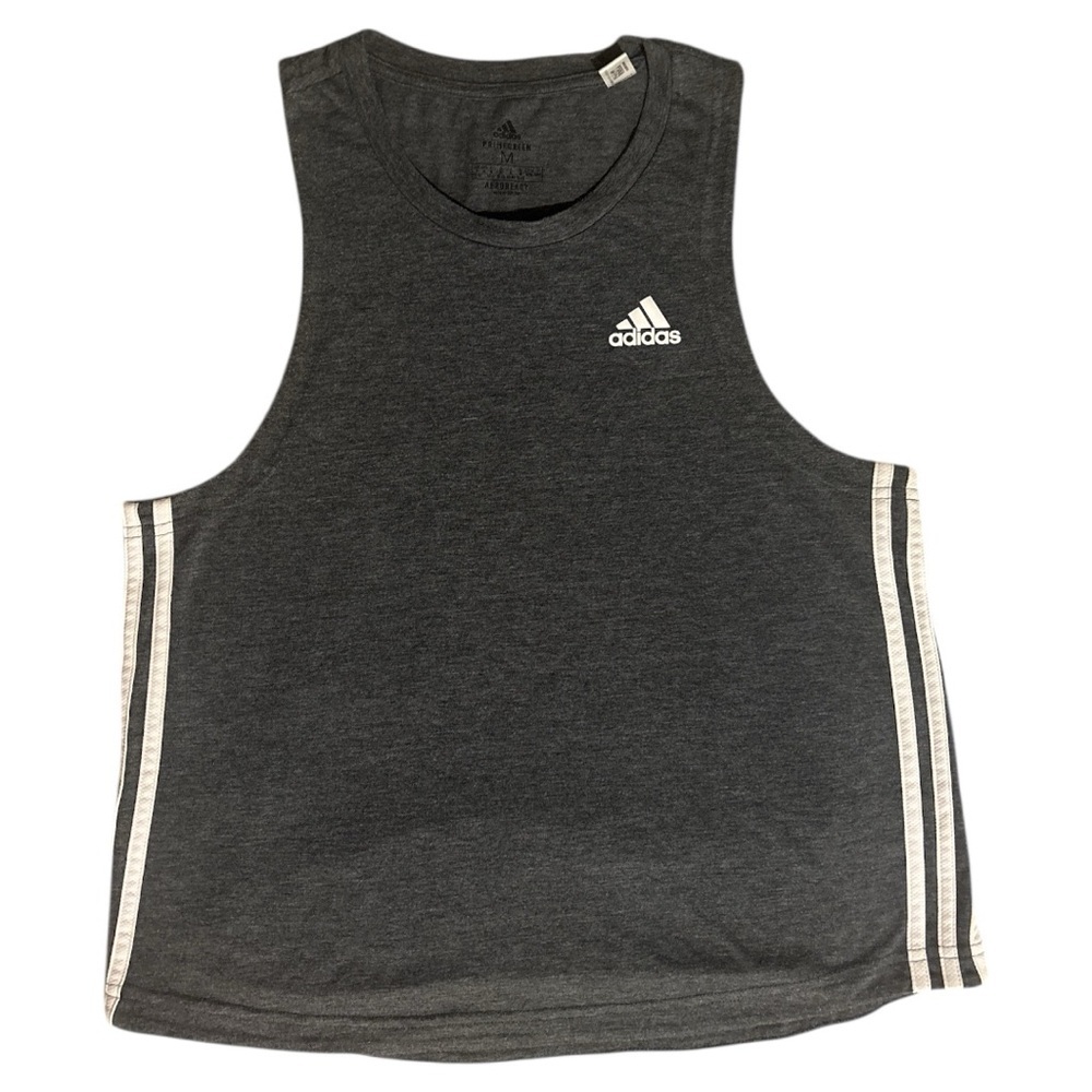 ADIDAS AEROREADY Sleveeless Tank Top M Gray Athletic Tee Lightweight&Breatheable